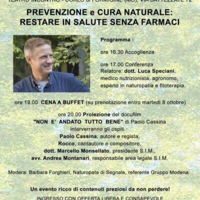 PREVENZIONE E CURA NATURALE: RESTARE IN SALUTE SENZA FARMACI